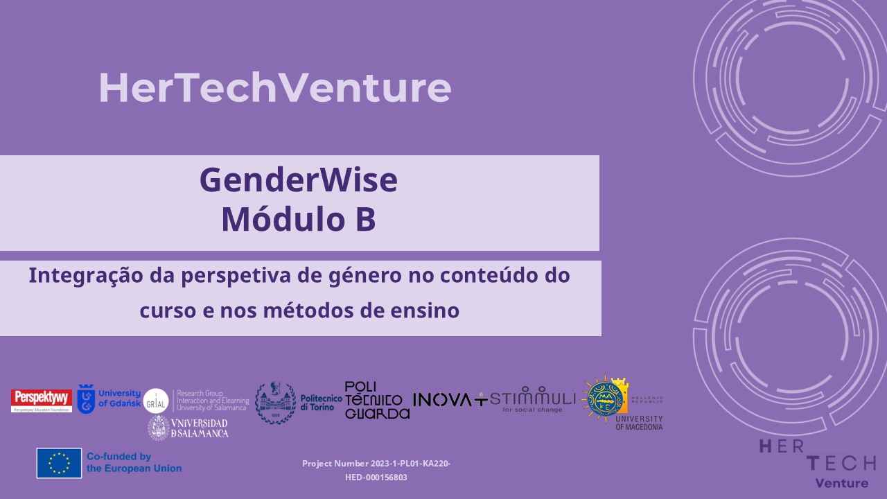 Módulo B - Integração da perspetiva de género no conteúdo do curso e nos métodos de ensino